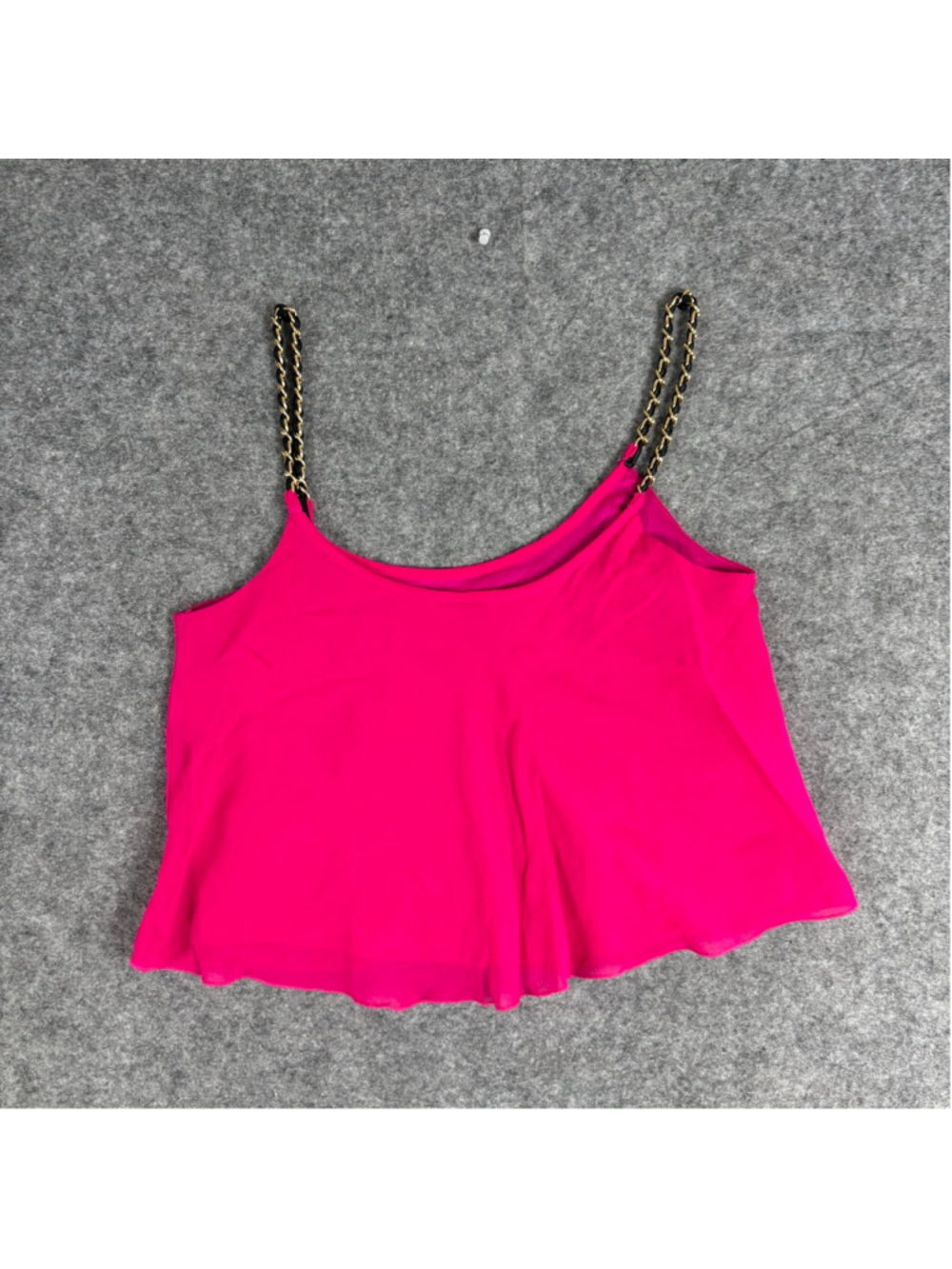 Charlotte Russe M Hot Pink Chain Strap Crop Tank Top Y2K Barbiecore - Picture 2 of 9